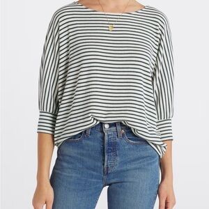 NEW! Crinkle Fabric Boatneck Top